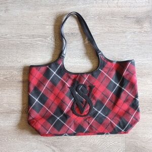 Victoria's Secret Red and Black Plaid Tote